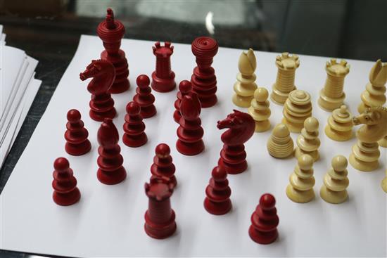 A 19th century ivory chess set